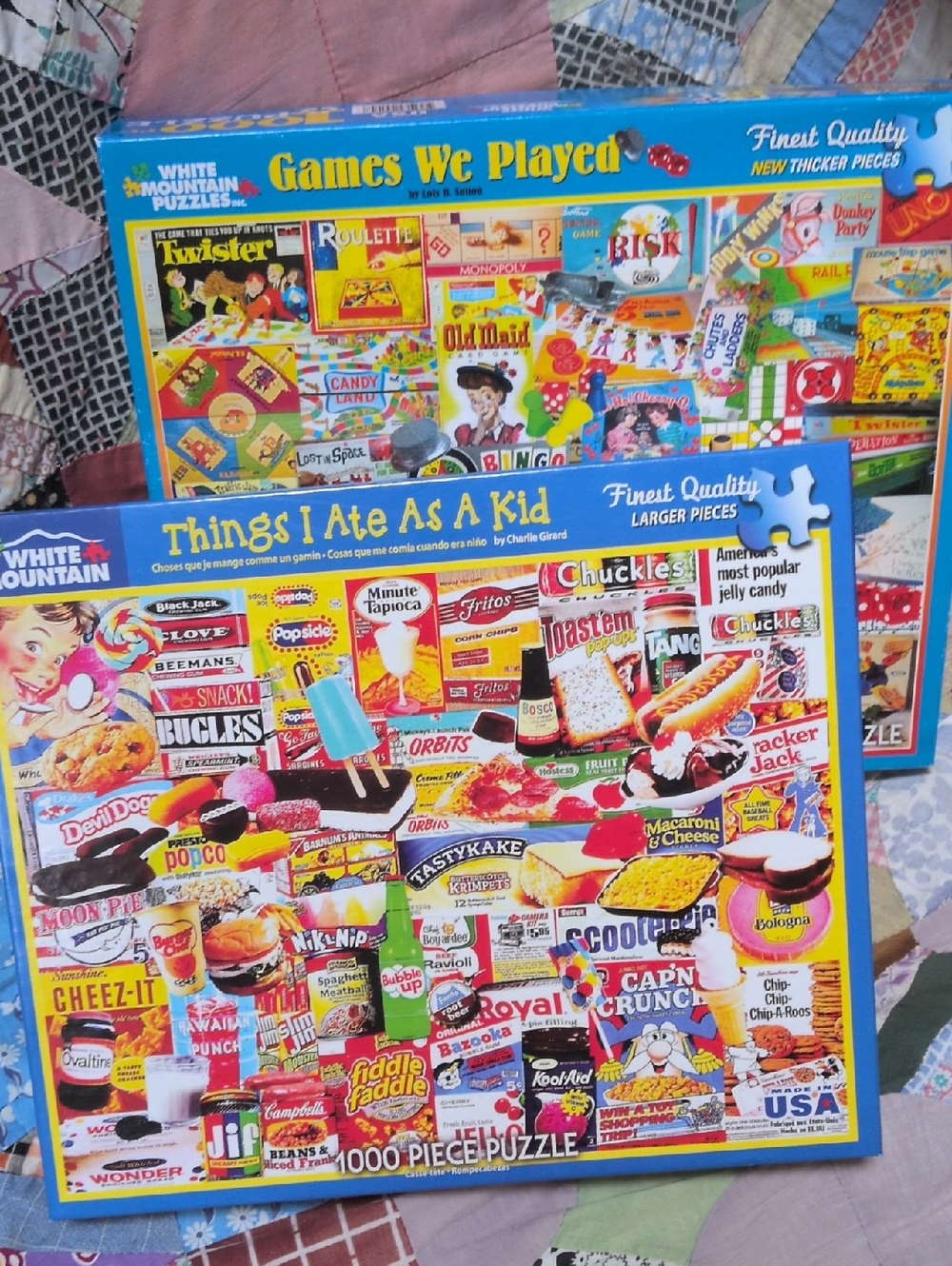 Bundle of 2 Retro Themed Jigsaw Puzzles from White Mountain